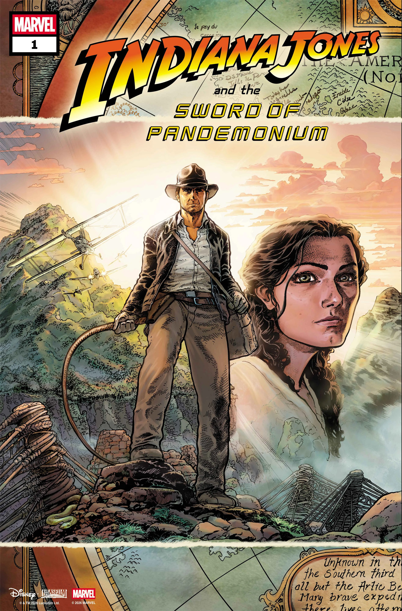 Indiana Jones and the Sword of Pandemonium #1 - CONNECTING Variant Cover by Aaron Kuder